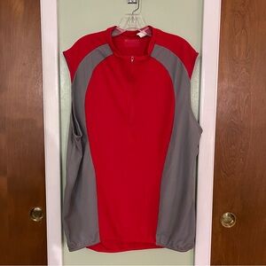 Bike Nashbar Men’s Sleeveless Bicycle Jersey shirt Red Gray Jersey 3XL